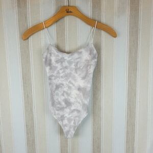 NEW Abercrombie & Fitch Soft A&F Collection Tie‎ Dye Bodysuit Gray Size Small